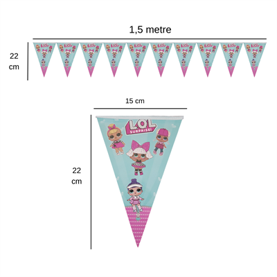 Lol Bebek Temalı Flama Bayrak Set Süs
