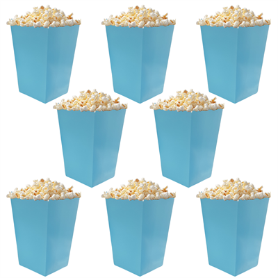 Mavi Renkli Popcorn Mısır Kutusu 8 li Paket