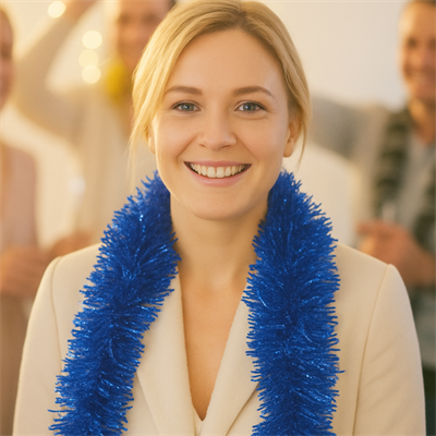 Mavi Renkli Sim Süs Boyun Bağı – Yılbaşı ve Parti Simi (Tekli) 2 Metre