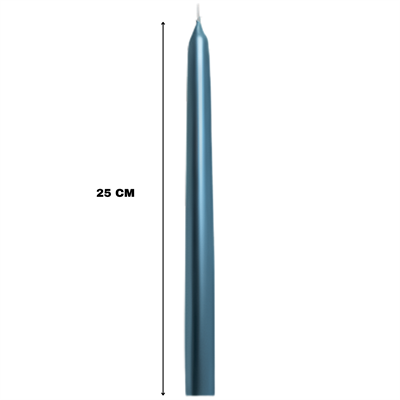 Mavi Renkli Şamdan Mum 10 Lu Paket 25 cm
