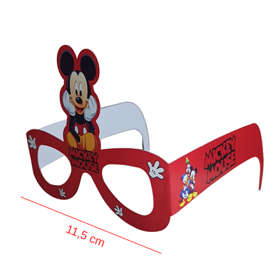 Mickey Temalı Kağıt Gözlük 6 Adet Parti Gözlüğü