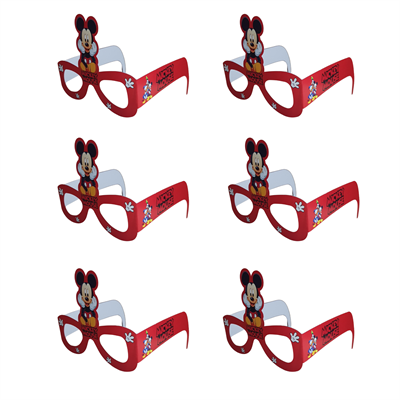 Mickey Temalı Kağıt Gözlük 6 Adet Parti Gözlüğü