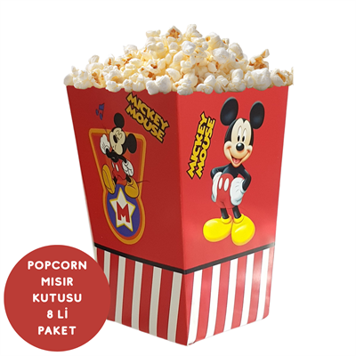 Mickey Temalı Popcorn Mısır Kutusu 8 li Paket