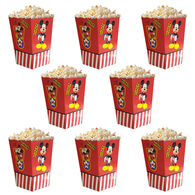 Mickey Temalı Popcorn Mısır Kutusu 8 li Paket