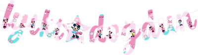 Minnie Mouse Temalı İyiki Doğdun Kaligrafi Banner