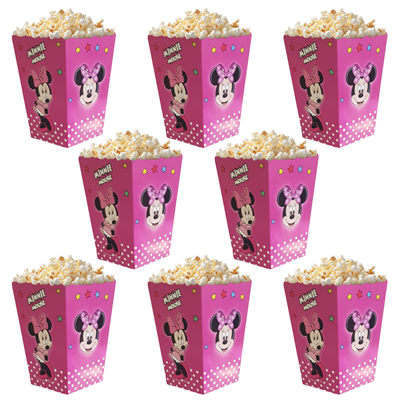 Minnie Temalı Popcorn Mısır Kutusu 8 li Paket