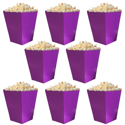 Mor Renkli Popcorn Mısır Kutusu 8 li Paket