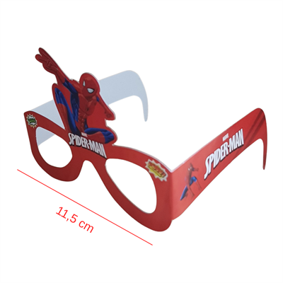 Örümcek Adam Temalı Kağıt Gözlük 6 Adet Parti Gözlüğü