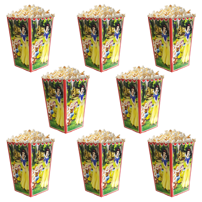 Pamuk Prenses Temalı Popcorn Mısır Kutusu 8 li Paket