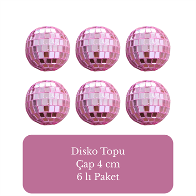 Pembe Disko Topu 4 cm 6 Adet