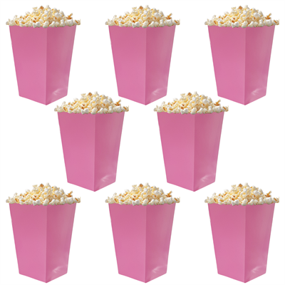 Pembe Renkli Popcorn Mısır Kutusu 8 li Paket