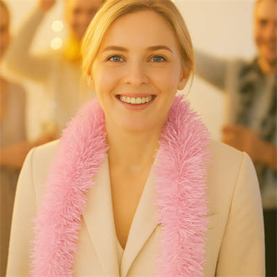 Soft Pembe Renkli Sim Süs Boyun Bağı – Yılbaşı ve Parti Simi (Tekli) 2 Metre