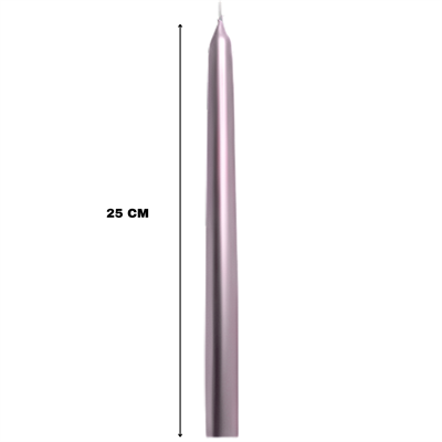 Pembe Renkli Şamdan Mum 10 Lu Paket 25 cm