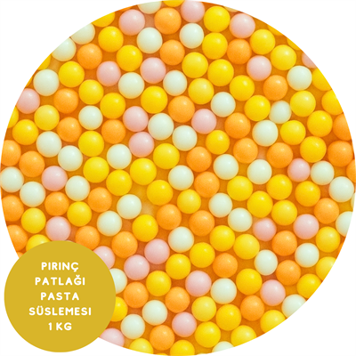 Pirinç Patlağı Pasta Süslemesi 1 Kg - Makaron Renkler
