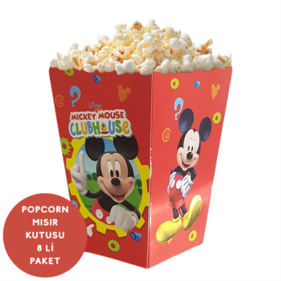 Popcorn Mısır Kutusu Mickey Temalı 8 li Paket
