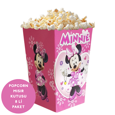 Popcorn Mısır Kutusu Minnie Mouse Temalı 8 li Paket