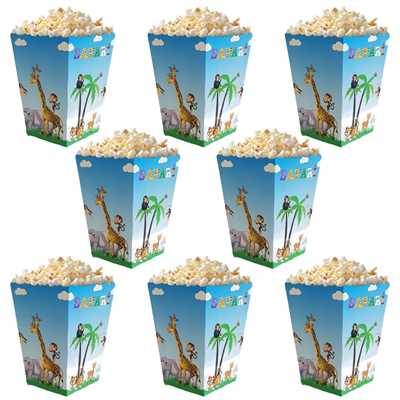 Popcorn Mısır Kutusu Safari Temalı 8 li Paket