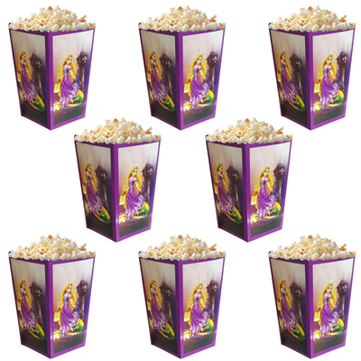 Rapunzel Temalı Popcorn Mısır Kutusu 8 li Paket