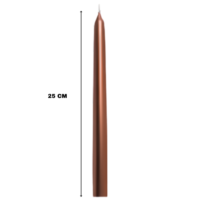 Rose Gold Renkli Şamdan Mum 10 Lu Paket 25 cm