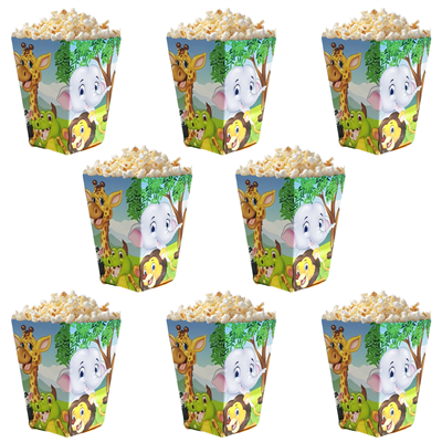 Safari Temalı Popcorn Mısır Kutusu 8 li Paket