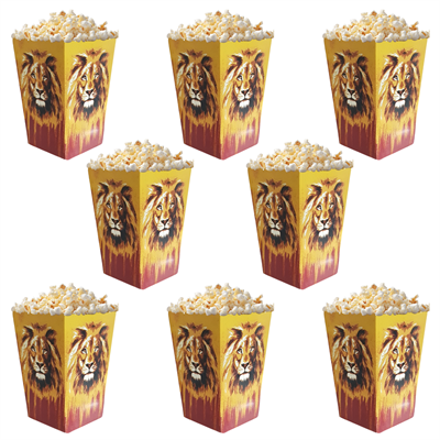 Sarı Kırmızı Taraftar Temalı Popcorn Mısır Kutusu 8 li Paket