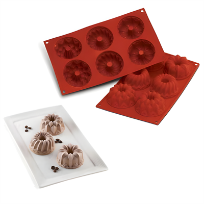 Silikomart SF061 Mini Bundt Kek Silikon Kalıp (6 Gözlü)
