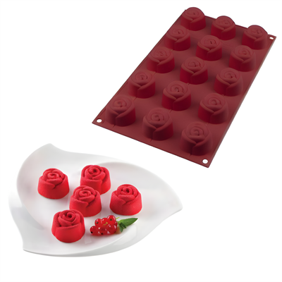 Silikomart SF074 Gül Şekilli Silikon Kalıp (15 Gözlü)