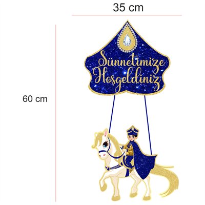 Sünnetime Hoş geldiniz  Altın Karton Kapı Süsü 35*60 cm