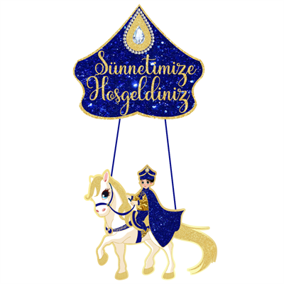 Sünnetime Hoş geldiniz  Altın Karton Kapı Süsü 35*60 cm