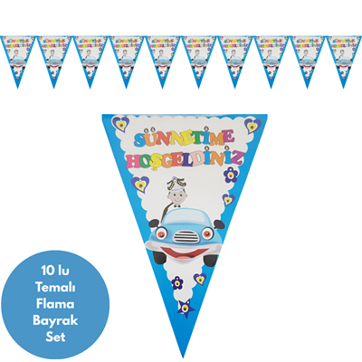 Sünnetime Hoşgeldiniz Flama Bayrak Set Süs