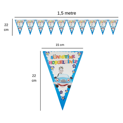 Sünnetime Hoşgeldiniz Flama Bayrak Set Süs