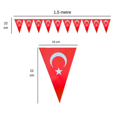Türk Bayrağı Flama Bayrak Set Süs