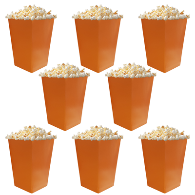 Turuncu Renkli Popcorn Mısır Kutusu 8 li Paket
