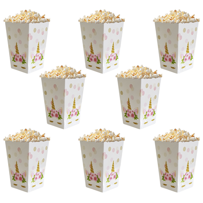 Unicorn Temalı Popcorn Mısır Kutusu 8 li Paket