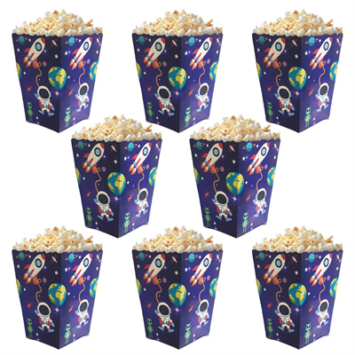 Uzay Temalı Popcorn Mısır Kutusu 8 li Paket