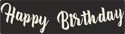 Vanilya Temalı Happy Birthday Kaligrafi Banner