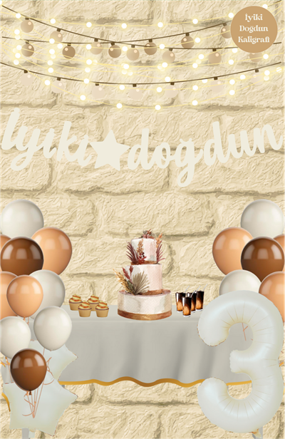 Vanilya Temalı İyiki Doğdun Kaligrafi Banner