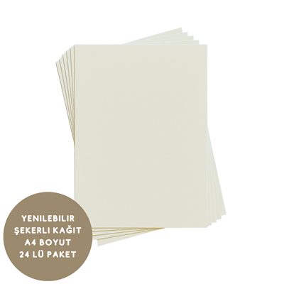 Yenilebilir Şekerli Kağıt – 24lü Paket (A4) – Pasta & Kurabiye Dekorasyonu