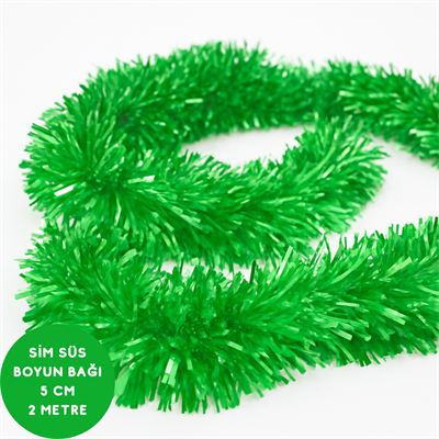 Yeşil Renkli Sim Süs Boyun Bağı – Yılbaşı ve Parti Simi (Tekli) 2 Metre