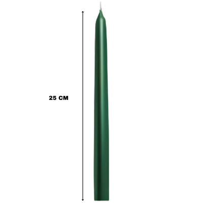 Yeşil Renkli Şamdan Mum 10 Lu Paket 25 cm