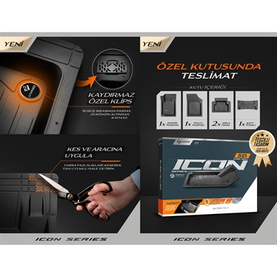 Promats İcon 5D Siyah Üniversal Havuzlu Paspas 5 Parça