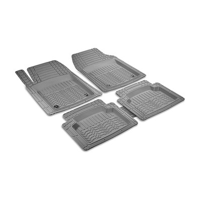 Promats Profesyonel 3D Gri Üniversal Havuzlu Paspas 5 Parça