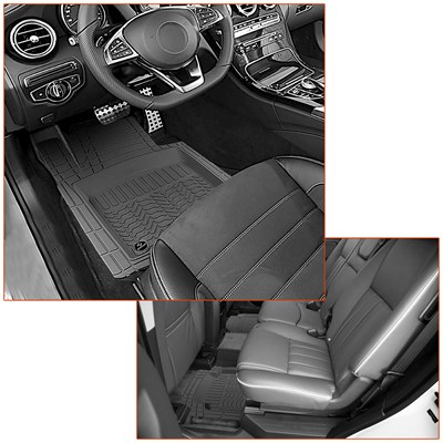 Promats Profesyonel 3D Siyah Üniversal Havuzlu Paspas 5 Parça