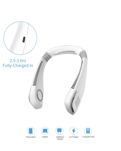 Giyilebilir Bladeless Boyun Fanı | 360° Serinlik, 5 Kademe Rüzgar, USB Şarjlı Sessiz Mini Klima