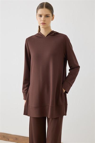 MİORİ BERN PANTOLONLU MODAL TAKIM KAHVE