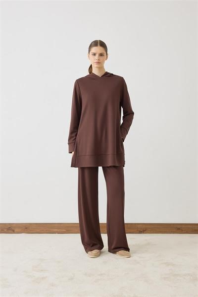 MİORİ BERN PANTOLONLU MODAL TAKIM KAHVE