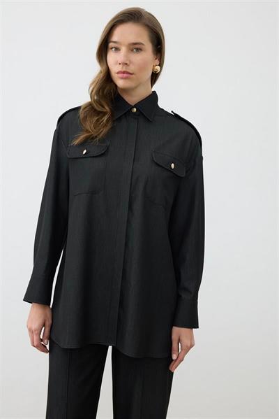 MİORİ BRİEL PANTOLONLU DENİM TAKIM SİYAH