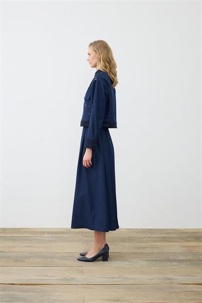 MİORİ DİA ETEKLİ DENİM TAKIM LACİVERT