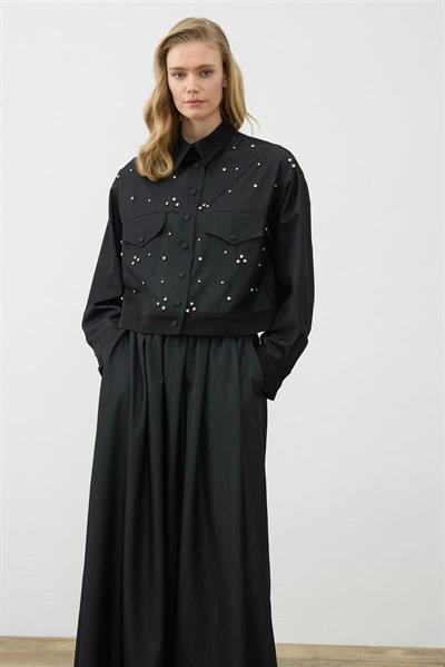 MİORİ DİA ETEKLİ DENİM TAKIM SİYAH