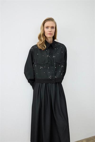 MİORİ DİA ETEKLİ DENİM TAKIM SİYAH